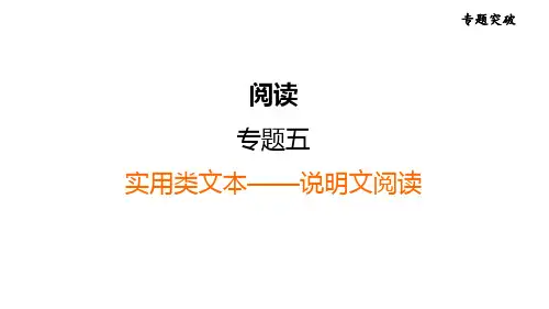 中考语文复习 专题五 实用类文本——说明文阅读