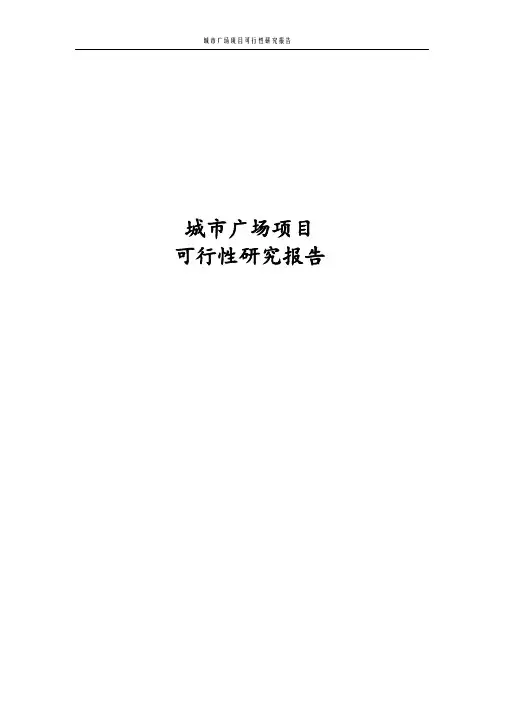 最新版城市广场项目可行性研究报告