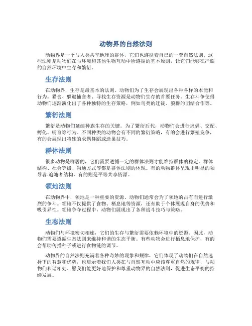 动物界的自然法则