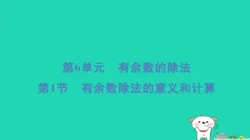 浙江省浙江省2024二年级数学下册6有余数的除法1有余数除法的意义和计算重点课件新 