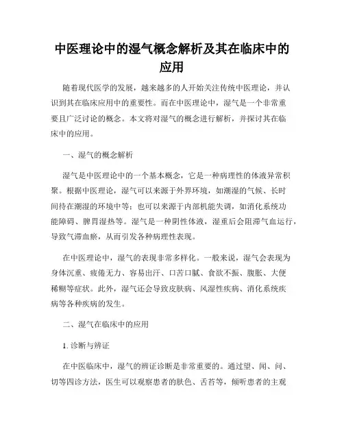 中医理论中的湿气概念解析及其在临床中的应用