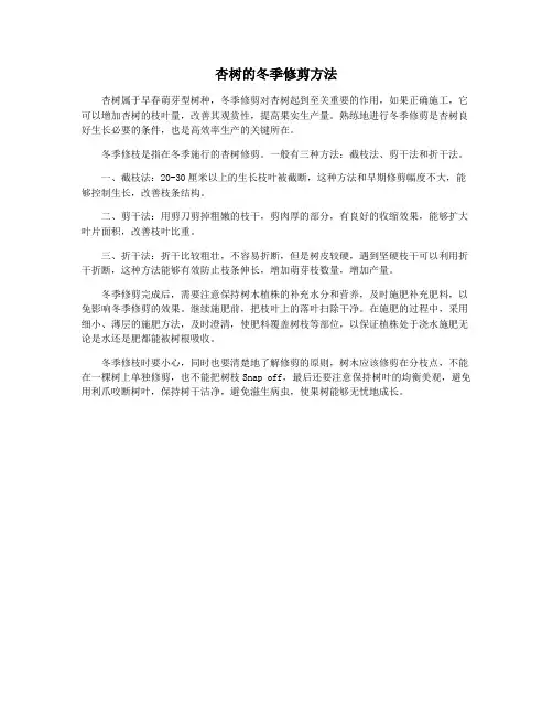 杏树的冬季修剪方法