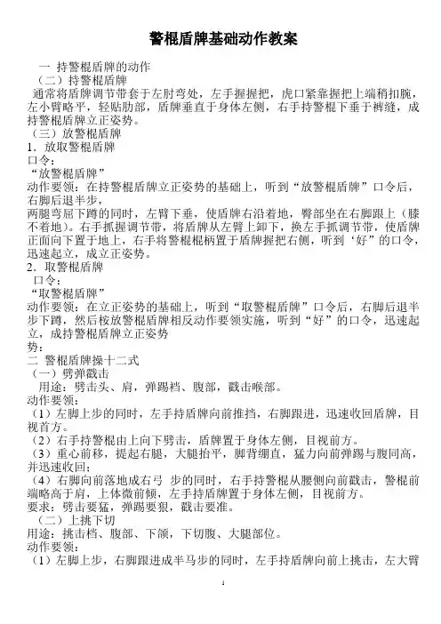 警棍盾牌基础动作教案
