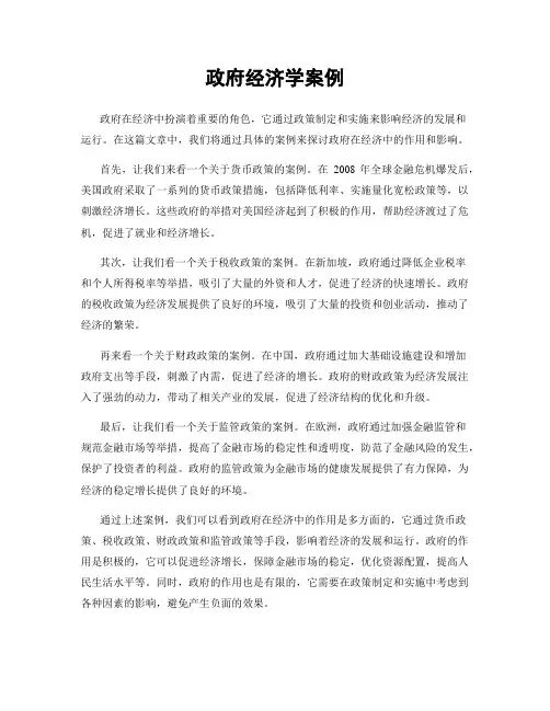 政府经济学案例