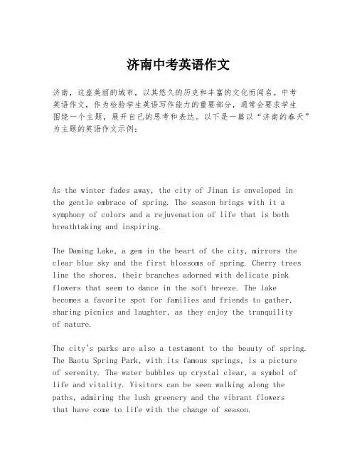 济南中考英语作文