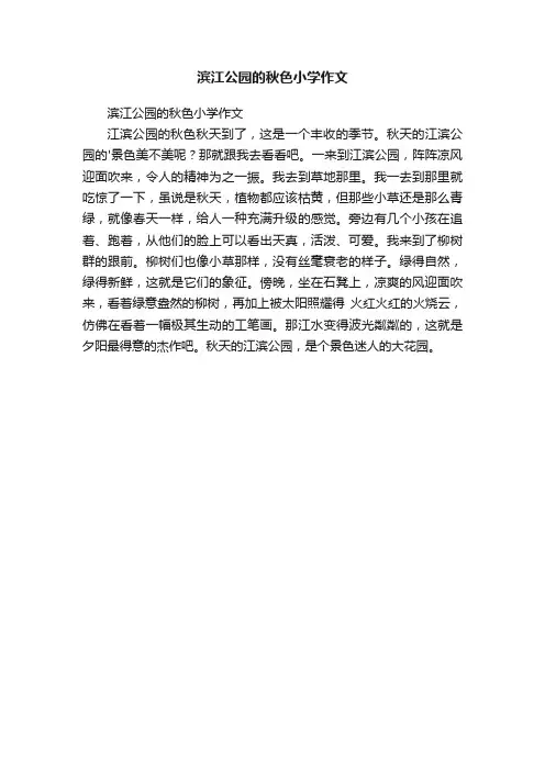 滨江公园的秋色小学作文