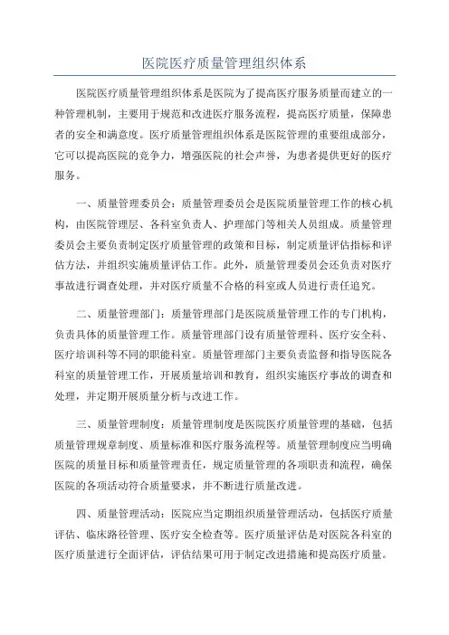 医院医疗质量管理组织体系