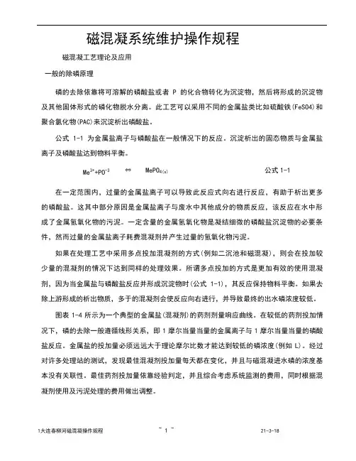 磁混凝操作规程
