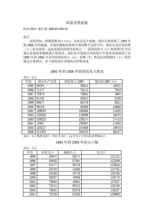 国家消费函数
