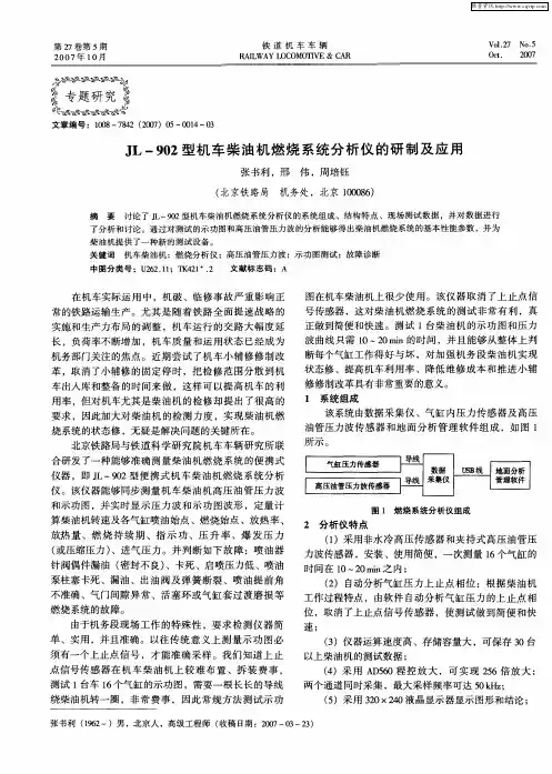 JL-902型机车柴油机燃烧系统分析仪的研制及应用