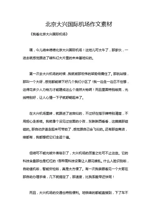 北京大兴国际机场作文素材