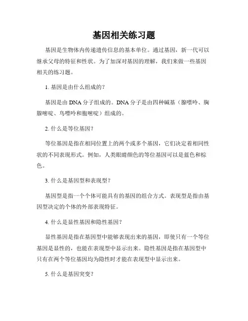 基因相关练习题
