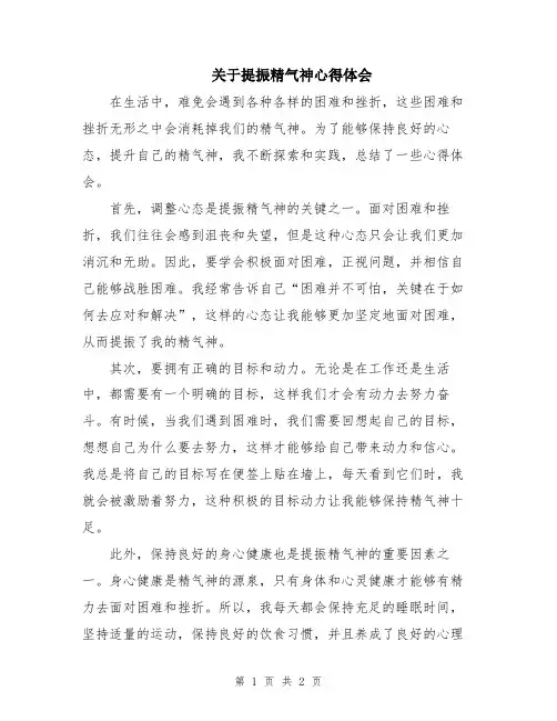 关于提振精气神心得体会