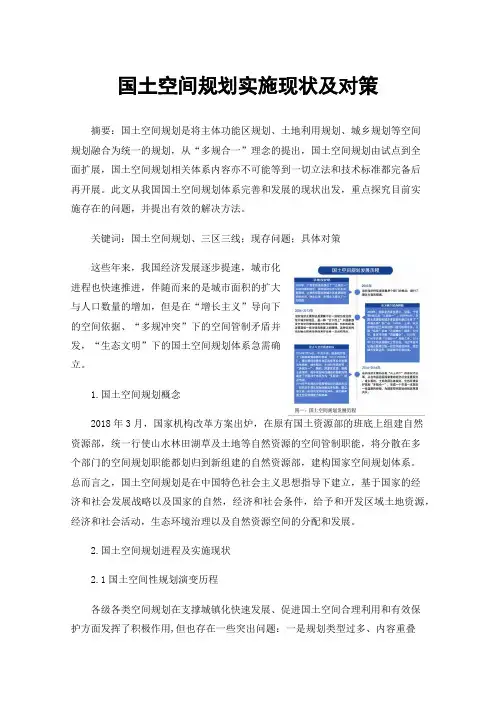 国土空间规划实施现状及对策