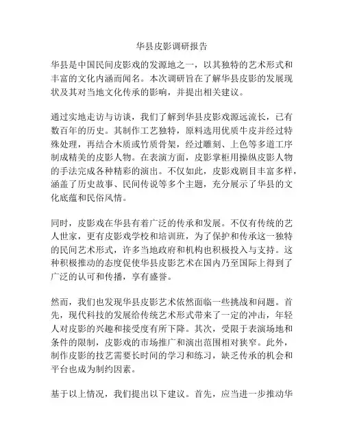 华县皮影调研报告
