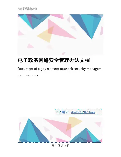 电子政务网络安全管理办法文档