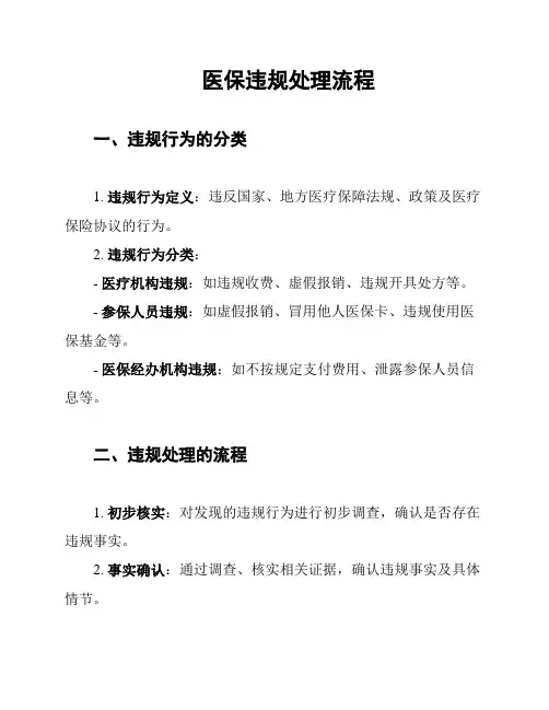 医保违规处理流程