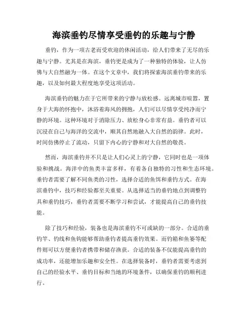 海滨垂钓尽情享受垂钓的乐趣与宁静