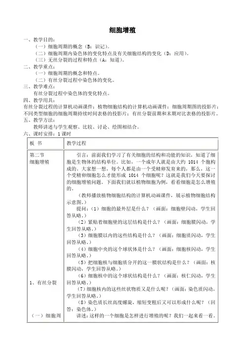 苏教版高中生物必修1细胞增殖3