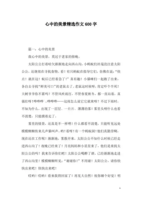 心中的美景精选作文600字