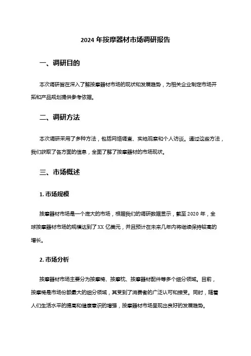2024年按摩器材市场调研报告