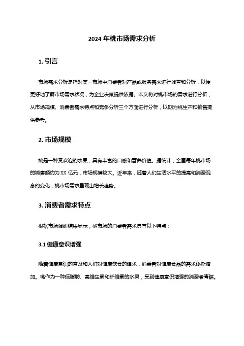 2024年桃市场需求分析