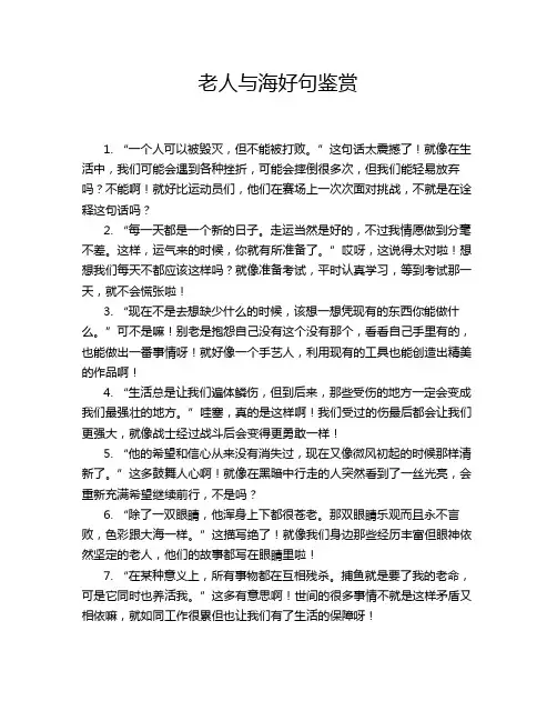 老人与海好句鉴赏