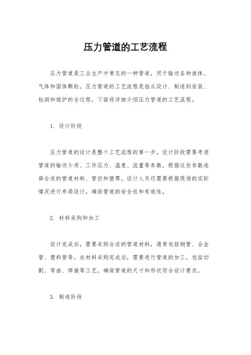 压力管道的工艺流程