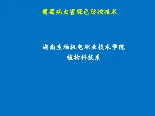 葡萄病虫害绿色防控技术