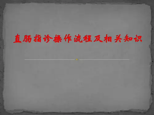 直肠指诊操作流程及相关知识