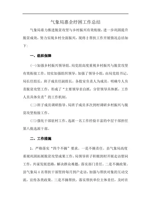 气象局惠企纾困工作总结
