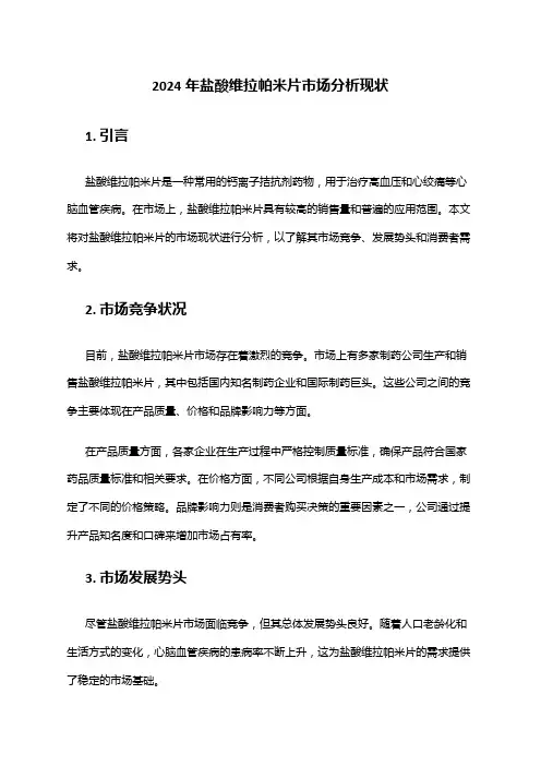 2024年盐酸维拉帕米片市场分析现状