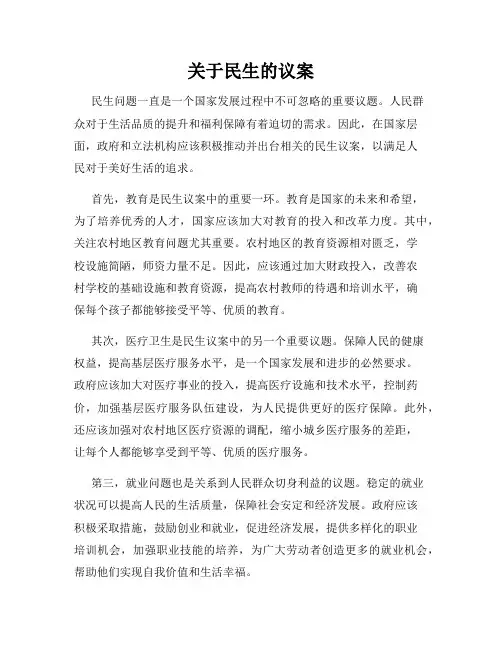 关于民生的议案