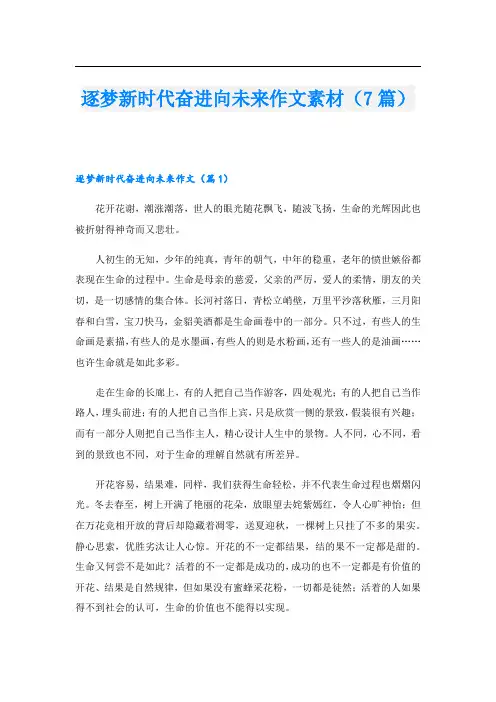 逐梦新时代奋进向未来作文素材(7篇)