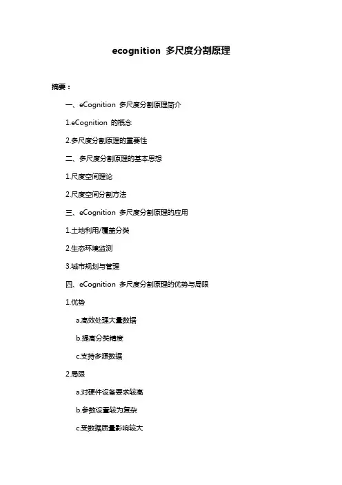 ecognition 多尺度分割原理