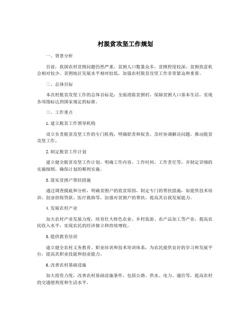 村脱贫攻坚工作规划