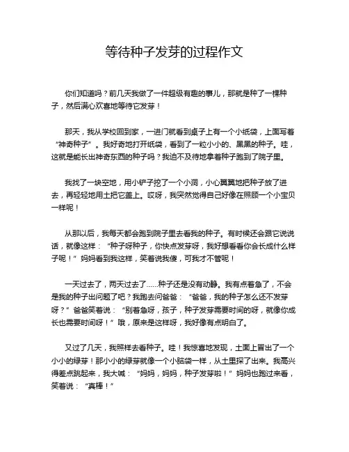 等待种子发芽的过程作文