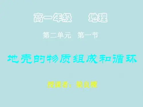 地壳的物质组成和循环学习教育课件PPT