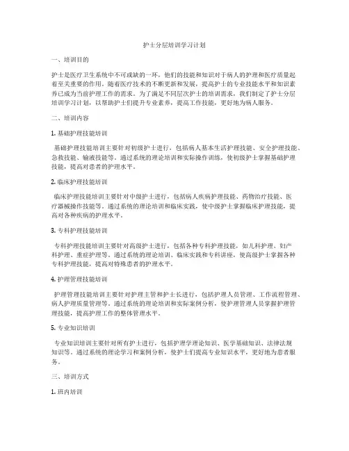 护士分层培训学习计划
