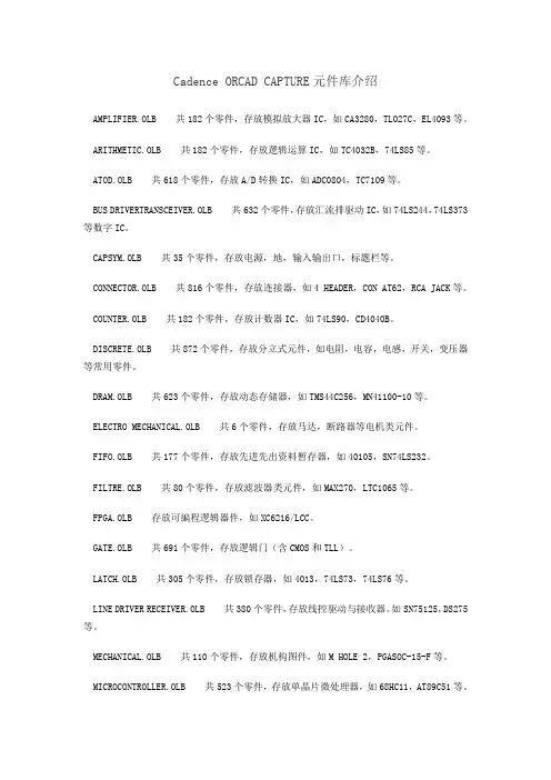 Cadence ORCAD CAPTURE元件库介绍