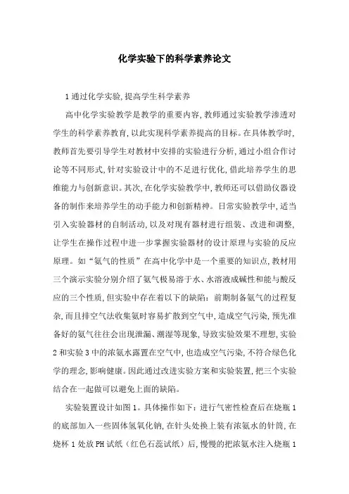 化学实验下的科学素养论文