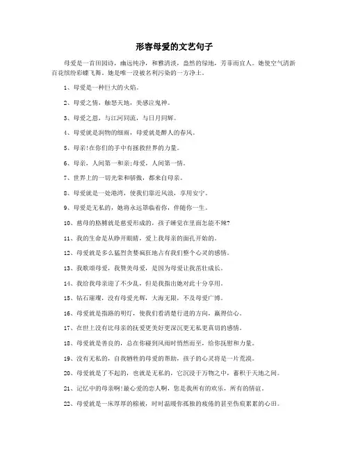 形容母爱的文艺句子