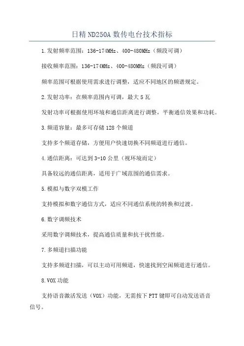 日精ND250A数传电台技术指标