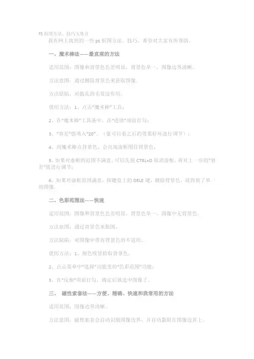 PS抠图方法、技巧大集合