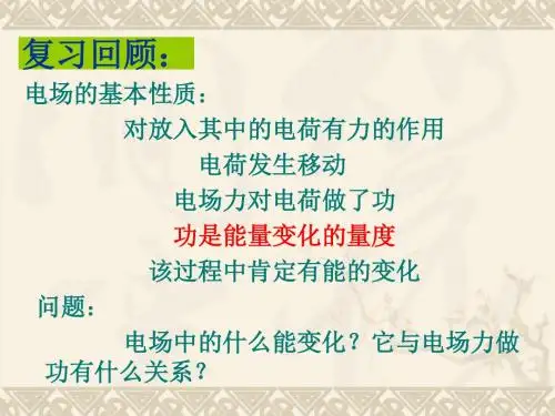 研究电场的能的性质课件 沪科版