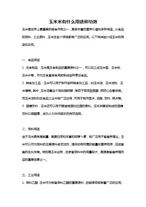 玉米米有什么用途和功效