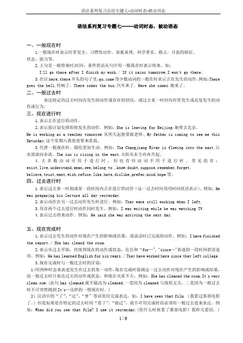 语法系列复习总结专题七-动词时态-被动语态
