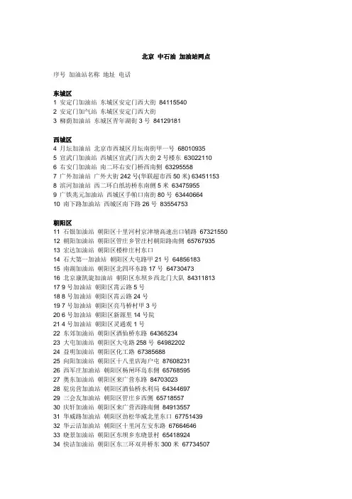 北京中石油_加油站网点