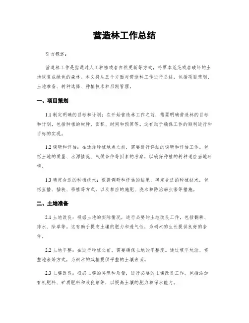 营造林工作总结