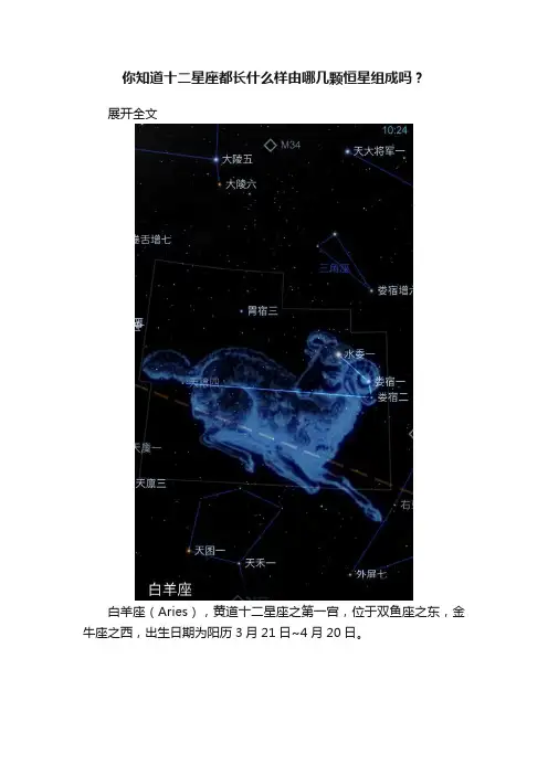 你知道十二星座都长什么样由哪几颗恒星组成吗？